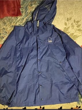 Sierra Designs Men's Hooded Navy Raincoat